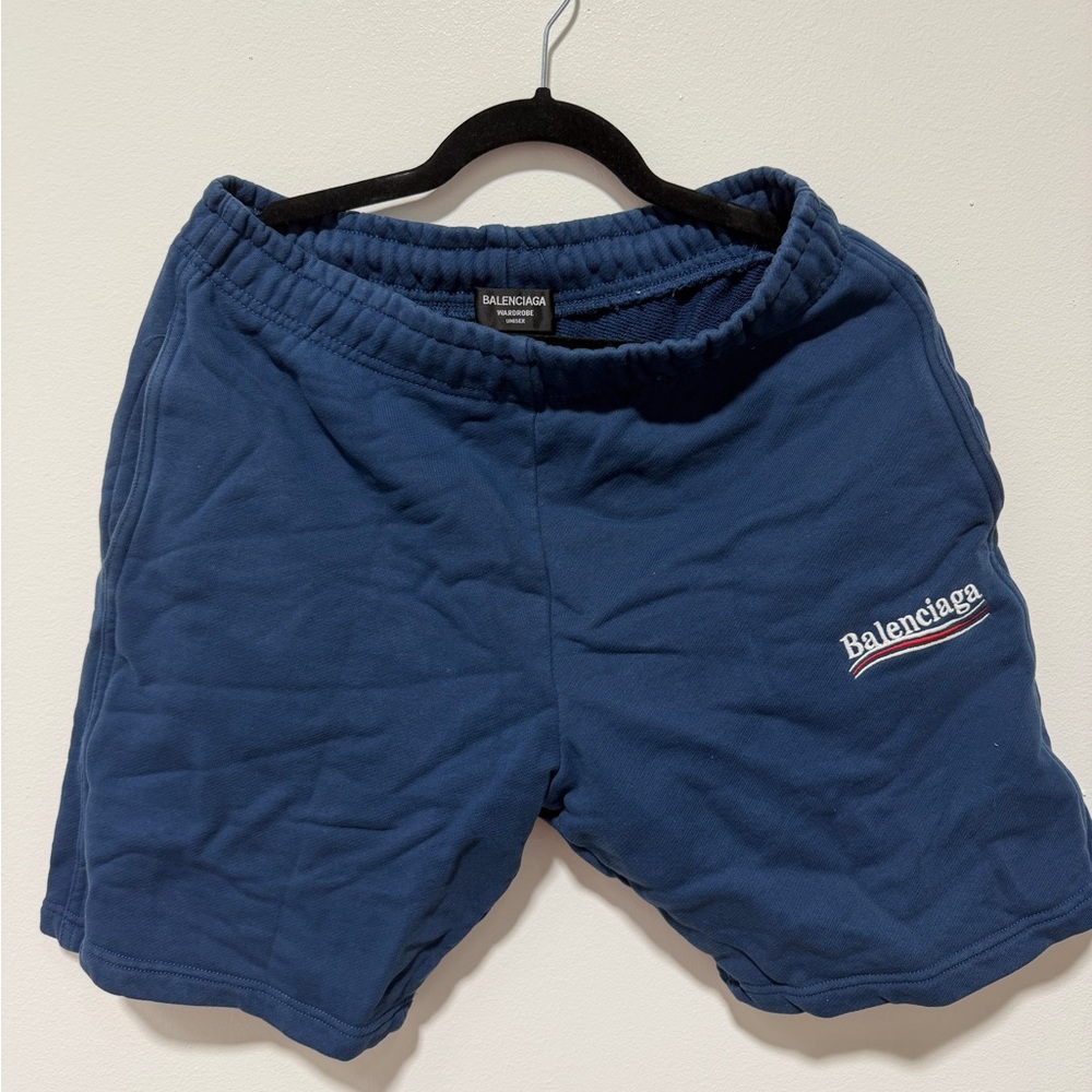 Balenciaga Men's Navy Athletic Shorts